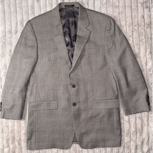 Lauren Ralph Lauren Other - Lauren Ralph Lauren Blazer Men 41R Gray Plaid 2 Button Sport Coat Silk 100% Wool